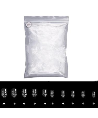 500Pieces Fake Nails Hollow Nail Tip Press On Nails Artificial Nails Full Cover Resin Fake Nails for Women Girls Nail Decorations Nail Accessories Manicure Tools DIY Nail Art