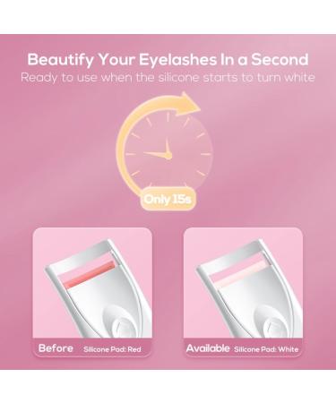 pintoc White YJ02 Eyelashes Curls Portable Small Electric Heated Eyelash Curler Long Lasting Electric Heated Comb Makeup Tool - Buy Online on GoSupps.com