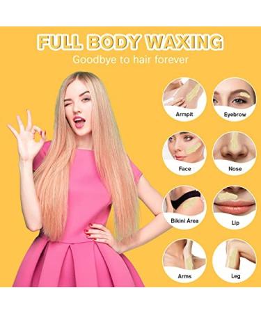 Hard Wax Beads 300g - Professional Hair Removal with 20 Wood Sticks - Painless Waxing for Full Body Brazilian Bikini Face Legs Eyebrow - At-Home Waxing for Women Men - Buy Online on GoSupps.com