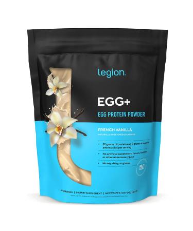 LEGION Egg+ Protein Powder with BCAAs - Naturally Sweetened and Flavored Egg White Protein Powder - Fast Digesting Protein for Muscle Growth and Strength Vanilla 20 Servings