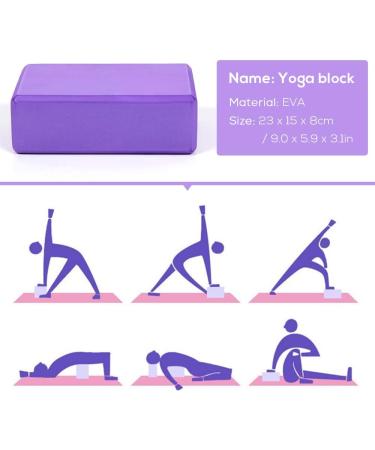 Lixada 5Pcs Yoga Equipment Set with Yoga Ball, Blocks, Stretching Strap for Exercise - Purple - Buy Online on GoSupps.com