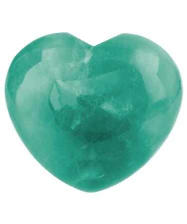 Nupuyai Green Fluorite Heart Palm Worry Stone for Chakra Reiki Healing Crystal Love Stone for Home Decoration 45mm 08-green/Fluorite/45x40mm