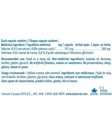 Swiss Natural - Valerian Root 500mg | Promotes a Healthier Sleep Cycle | Valeriana Officinalis Whole Root | Dietary Supplement | 60 Soft Gel Capsules - Buy Online on GoSupps.com