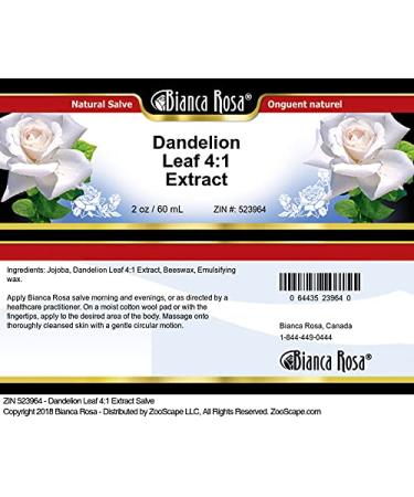 Bianca Rosa Dandelion Leaf 4:1 Extract Salve (2 oz ZIN: 523964) - 2 Pack - Buy Online on GoSupps.com