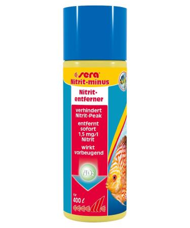 Sera Nitrit -Minus 100 ml - water supply aquarium immediate help against nitrite removed up to 1.5 mg/l nitrite per dosage bends nitritpeak before 100 ml single