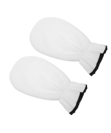 Healeved 3 Pairs Wax Essential Oil Gloves Hand Spa Mittens Wax Hand Gloves Moisturizing Gloves Wax Mitts Spa Hand Gloves Paraffin Wax Cover Hand Mask White Work Thicken Polyester