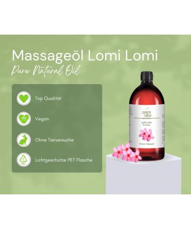 Pagra Natur Lomi Lomi Massag l 1L - Premium Hawaiian Massage Oil for Relaxation & Wellness - International Shipping Available - Buy Online on GoSupps.com