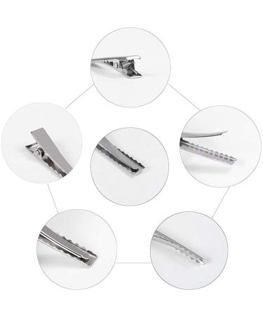 100 Pieces Metal Crocodile Alligator Hair Clips - Non-Slip DIY Accessories for Women & Girls - Silver (46mm) - International Shipping Available - Buy Online on GoSupps.com