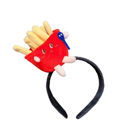 hgnxa Cute Stuffed Chicken Leg Shape Hair Hoop Women Spa Wash Face Makeup Headband for Photoshoots Halloween Hair Accessories French Fries Headban