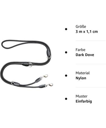 Leisengr n Adjustable Dog Leash 3m - Durable Nylon for Medium to Large Dogs 200kg Traction Black Dark Dove - Buy Online on GoSupps.com
