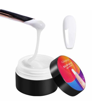 GZMAYUEN White Builder Gel for Nails 15 ml Nail Extension Builder Gel UV Gel Nail Extension Nail Art Manicure White UV Fibreglass Nail Gel for Nail Studio