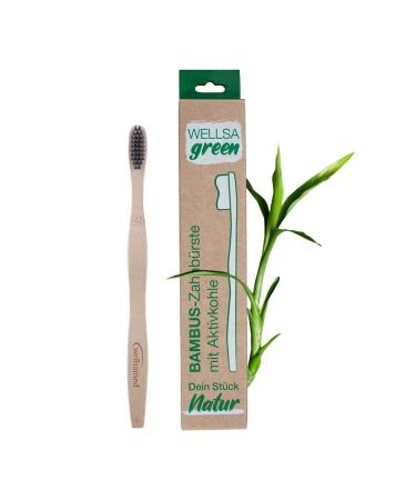 wellsamed wellsagreen bamboo toothbrush with soft activated carbon bristles