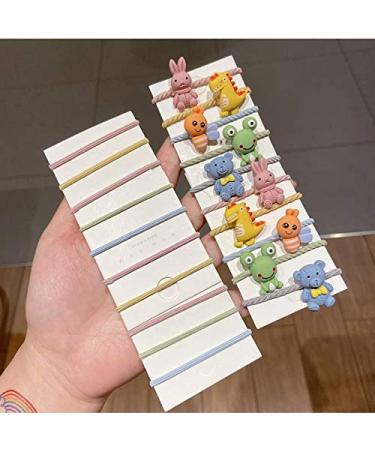 KDDOM 10 Pcs Cute Cartoon Animal Hair Ties for Girls - Bee, Bear, Rabbit, Frog, Dinosaur (Colorful) - Buy Online on GoSupps.com