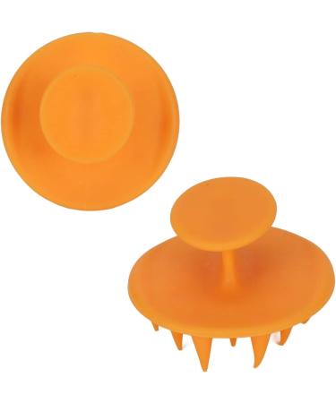 Gientan 2-Piece Silicone Head Massager & Scrubber - Dandruff Removal Shampoo Brush for Hair Growth (Wet & Dry) - Unisex Orange - Buy Online on GoSupps.com