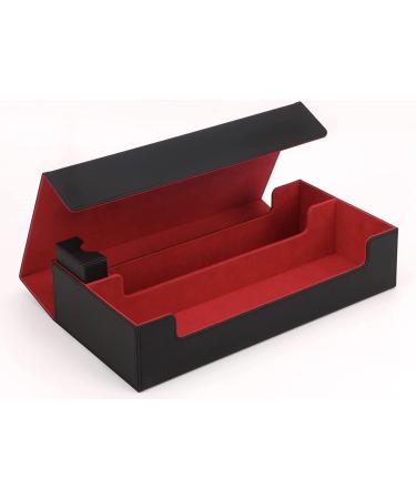 Scimi Premium Trading Card Storage Box - Holds 800+ Sleeved Cards - for MTG, YuGiOh, Uno, Pokemon, Sport Cards - with Mat Case and Strong Magnet Closure - Black & Red - Buy Online on GoSupps.com