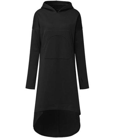 Bigfanshu in Women's Clothing Hooded Sweatshirt Long Sleeve Hoodies Ladies Jumper Dress Oversized Black - Buy Online on GoSupps.com