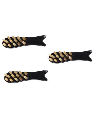 Partykindom 3st natural hair brush neckholder combs for women family gifts multifunctional tool kamm massager healthcare curling tool service programs Miss
