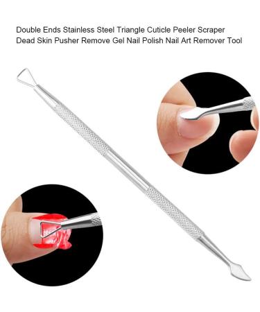 Double Ends Stainless Steel Triangle Cuticle Peeler Scraper Dead Skin Pusher Remove Gel Nail Polish Nail Art Remover Tool Practical and Popular Durability and practicality - Buy Online on GoSupps.com