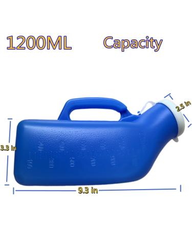 YUMSUM Portable Urinals for Men - 2 Pack, 1200ml/34 Ounce - Ideal for Hospital, Camping, Travel, and Home Use - Green - Buy Online on GoSupps.com