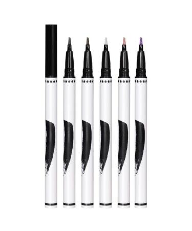 BADALO Extremely fine waterproof eyeliner. Ultra-fine long-lasting smudge-proof pink eyeliner pen for female beginners (size: 101 dark black).