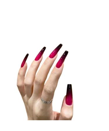 Temperament-enhancing nail art ink-and-wash series pure hand-worn nail art long explosions sweet spicy and dark nail girls.(M)