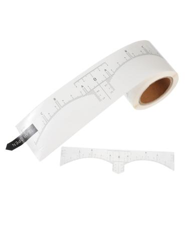 WOONEKY 2 Rolls Adhesive Brow Ruler Stickers Eyebrow Measuring Sticker Makeup Supplies White