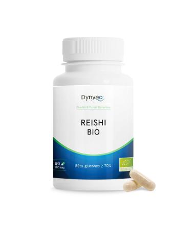 Reishi 600mg per Serving - 60 Capsules - Reishi Mushroom 70% Beta Gluconas 90% Polysaccharides - Immune System Wellness - Non-GMO - Immulink MBG Quality Made in France DYNVEO