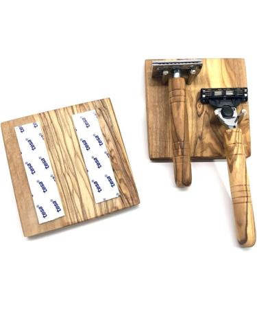 Olive Wood DOM Holder for Wet Razors - Compatible with Most Types - Individually Sold - Buy Online on GoSupps.com