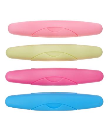 EXCEART 4Pcs Travel Toothbrush Case Portable Breathable Toothbrush Holder Plastic Portable Toothbrush Storage for Travel Camping Home