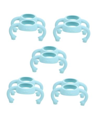 Toyvian 10 Pcs Bottle Handle Milk Bottle Accessories Grip Silicone Soft 14.00X5.00X5.00CMx5pcs Sky-bluex5pcs