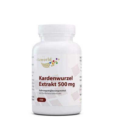 Vita World Pack of 3 Root of Carder Extract 500mg 3 x 100 Capsules Made in Germany
