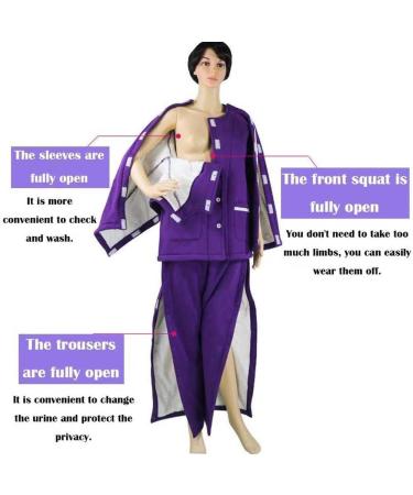Patient Care Clothing - Easy Wear Thick Velvet for Disabled & Elderly | Hospital & Home Care | Purple (Medium - Buy Online on GoSupps.com