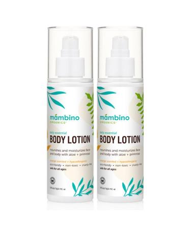 Mambino Organics Daily Essential Face & Body Lotion Hydrating Body Lotion with Coconut Aloe & Tamanu Oil Lightweight Moisturizer for Dry Skin Vegan & Cruelty-Free Skin Care 5 fl oz (2-Pack) 5 Fl Oz (Pack of 2)