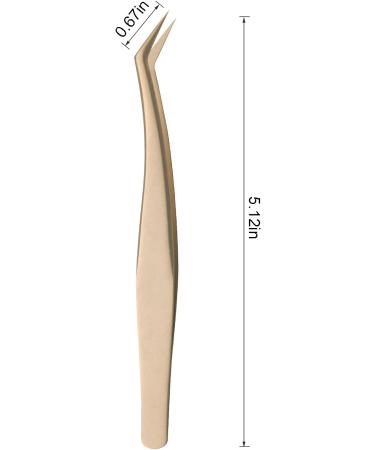 SGNEKOO Eyelash Extension Tweezers Set - Precision Kit for Volume & Individual Lashes - Slanted & Golden - Includes Storage Case - MS015-4 - Buy Online on GoSupps.com