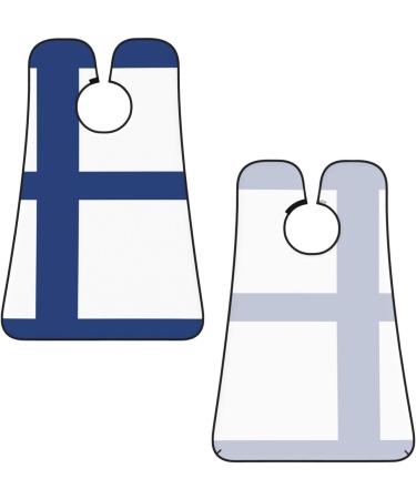 Finnish Flag Print Beard Bib Apron for Men | Beard Hair Catcher & Trimming Cape Cloth | Black - Buy Online on GoSupps.com