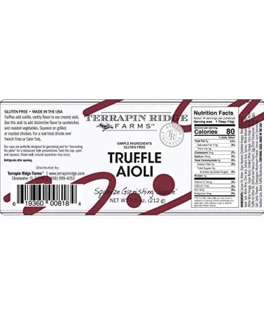 Terrapin Ridge Farms Gourmet Truffle Aioli - 7.5 oz Squeeze Bottle for Sandwiches, Roasted Vegetables, Chicken, and Fries - Buy Online on GoSupps.com