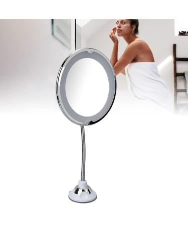 8 Inch Adjustable Suction Cup Makeup Mirror 10X Magnification with LED Light - Cordless Bathroom Mirror for Home Makeup - Ideal for Women and Men - Buy Online on GoSupps.com