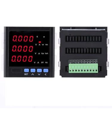 Three-Phase Display Multifunction Digital LED Programmable Three Phase AC Voltage Current Frequency Energy Meter Ammeter (Black) - Buy Online on GoSupps.com