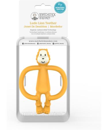 Matchstick Monkey Antimicrobial Silicone Teether | Easy-to-Grip BPA Free 11cm | Ludo Lion Design | 3 Months+ | Gel Applicator | Animal Teether - Buy Online on GoSupps.com