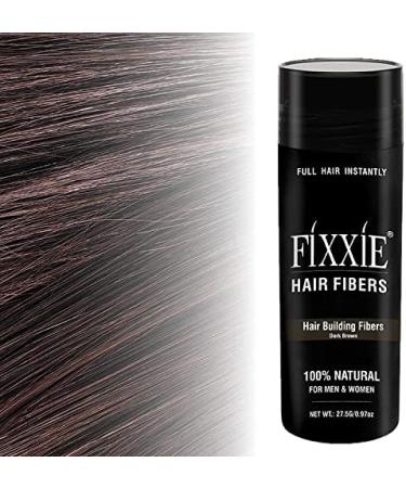 FIXXIE Hair Fibres Dark Brown 27.5g Bottle - Hair Loss Concealer for Men and Women with Keratin Fibers for Thicker Looking Hair - Buy Online on GoSupps.com