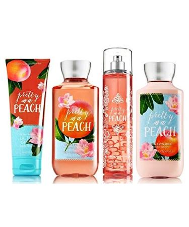 Bath & Body Works PRETTY AS A PEACH Deluxe Gift Set Lotion   Cream   Fragrance Mist   Shower Gel Lot of 4