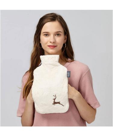MAIES Small Hot Water Bottle with Soft Flannel Cover | 2L Hand Warmer for Hot/Cold Therapy | Perfect Christmas Gift - Buy Online on GoSupps.com
