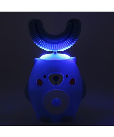 Buy Cute Cartoon Bear U-Shaped Electric Toothbrush for Kids - IPX7 Waterproof Automatic Tooth Whitening & Oral Care (Blue) - Buy Online on GoSupps.com