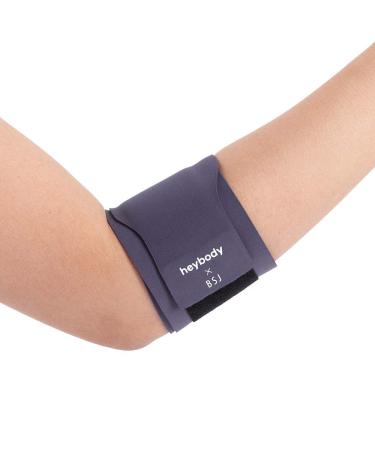 heybody Slim Air elbow support strap (Gray, Medium) elbow brace, elbow band, elbow support strap