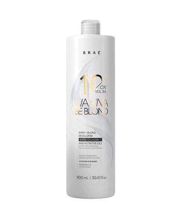 BRA Wanna Be Blond Shiny-Blond Developer - Ox 10 Vol.3% 30.43 fl.oz Gentle Formula for Even Lift and Tone Universal Oxidizer Ox 10 Vol. 3%