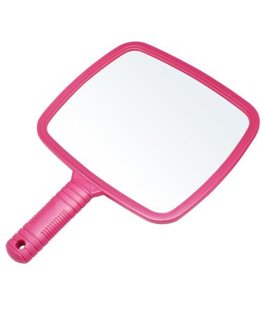 Accessotech Professional Handheld Salon Barbers Hairdressers Paddle Mirror Tool with Handle (Pink)