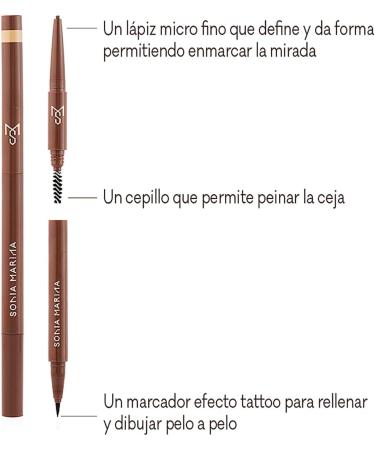 Brow Design eyebrow tool that contains a brush to comb the eyebrow a micro fine pencil that allows you to define and shape it Taupe color - Buy Online on GoSupps.com