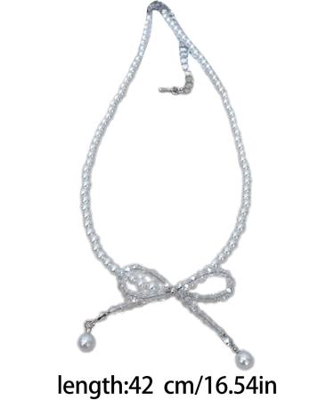 Oralgo's Bohemian Pearl Necklace | Loop Trailer & Collarbone Chain | Crystal Pearls Jewelry for Women & Girls - Black - Buy Online on GoSupps.com