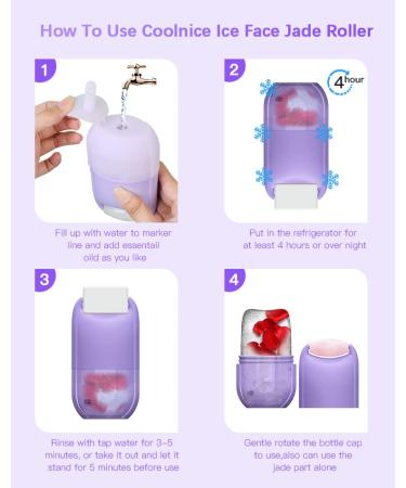 Jade Stone Ice Roller for Face Massage - Beauty Skincare Tool for Lifting, Contouring, and Puffiness Reduction - Gift for Women - Purple Box - Buy Online on GoSupps.com