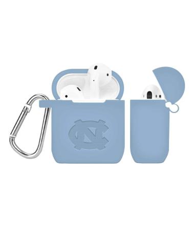AFFINITY BANDS North Carolina Tar Heels Engraved Silicone Case Cover Compatible with Apple AirPods Gen 1 & 2 (Powder Blue) Light Blue